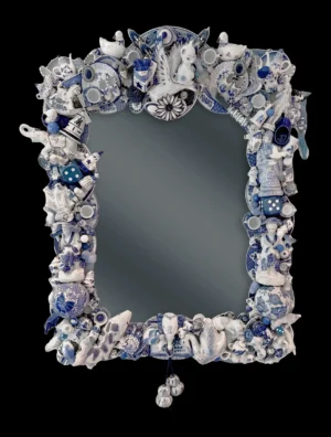 Blue Porcelain Mirror