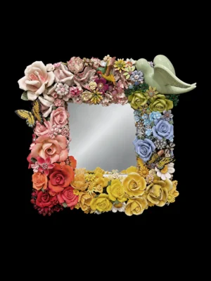 Porcelain Floral Memory Mirror