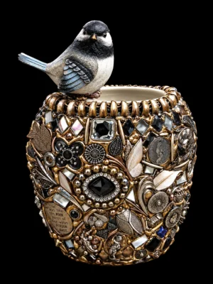 Oval Bird Memory Vase