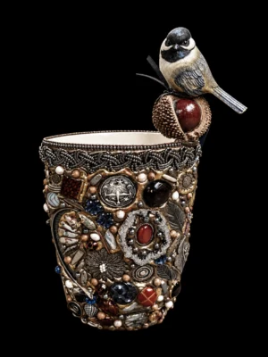 Bird on a Nut Memory Vase
