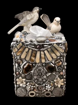 Grey Bird Tissue Box