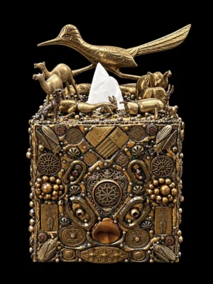 Brass Road Runner Tissue Box
